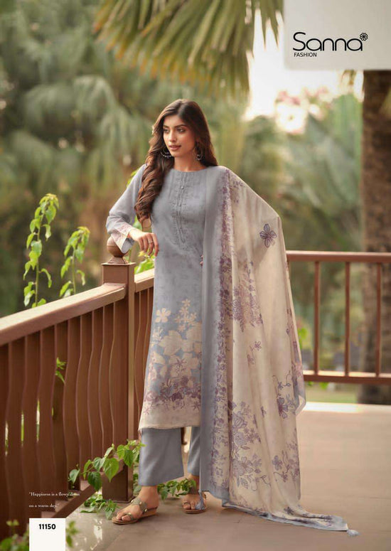 Sanna Fashion Safira Pure Hanp Linen Digital Print Dress Material - Amrah Wholesale