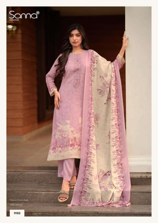 Sanna Fashion Safira Pure Hanp Linen Digital Print Dress Material - Amrah Wholesale