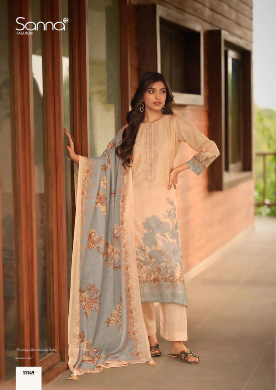 Sanna Fashion Safira Pure Hanp Linen Digital Print Dress Material - Amrah Wholesale