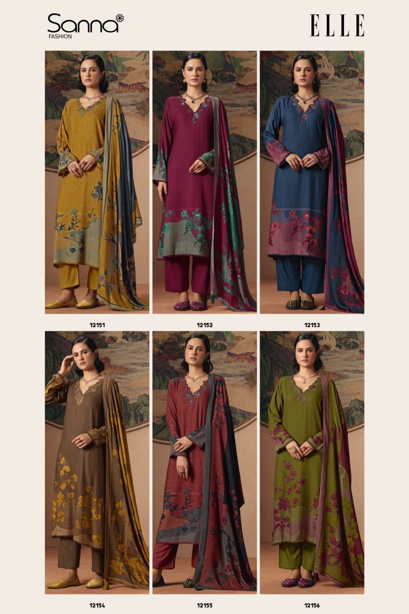 Sanna Fashion Sanna Elle Pure Viscose Pashmina Dress Material
