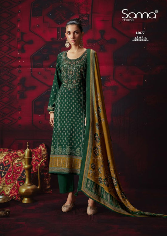 Sanna Khwaab Viscose Pashmina Digital Print Khatli Work Suit