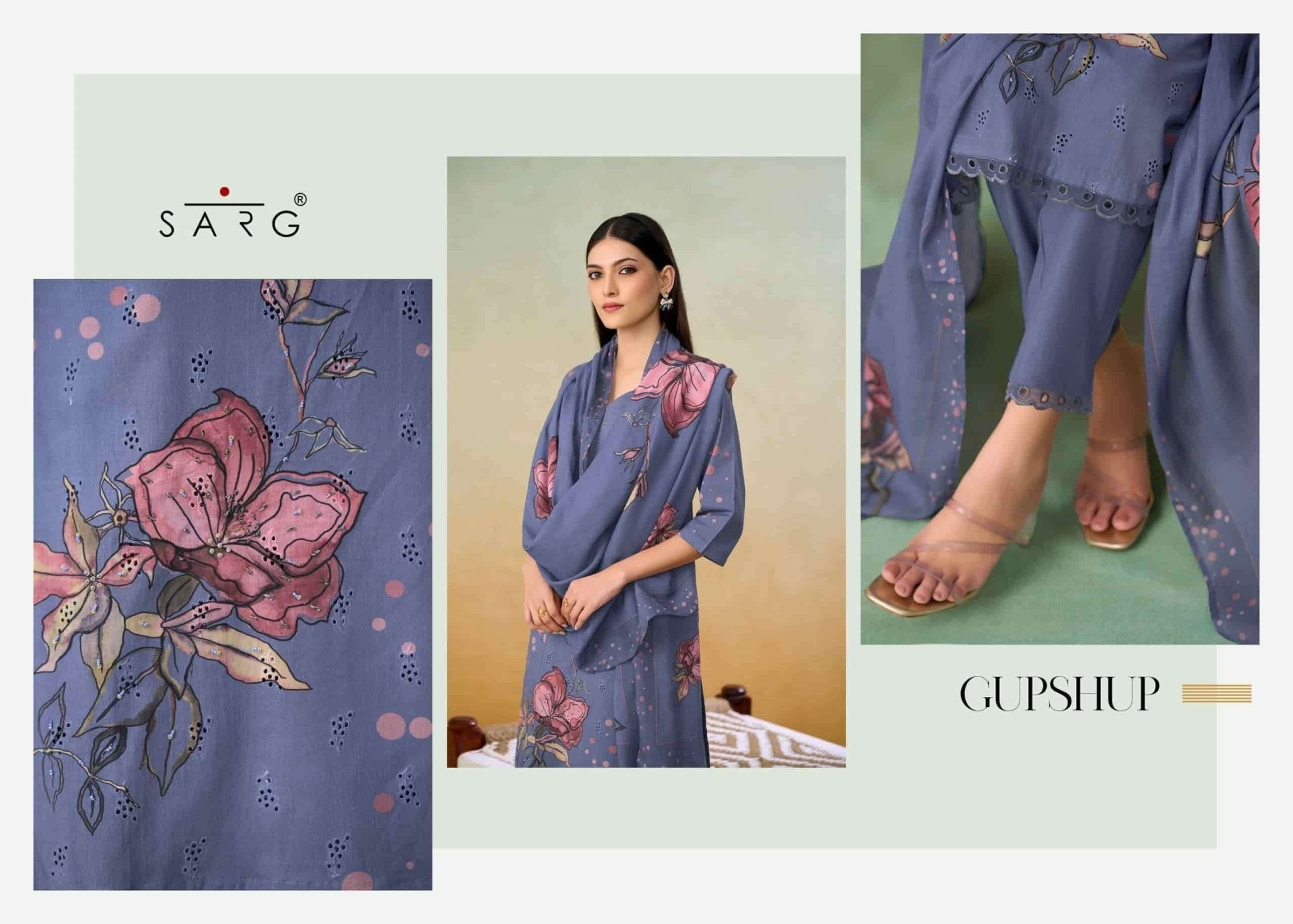 Sarg Gupshup Pure Cotton Dress Material - Amrah Wholesale