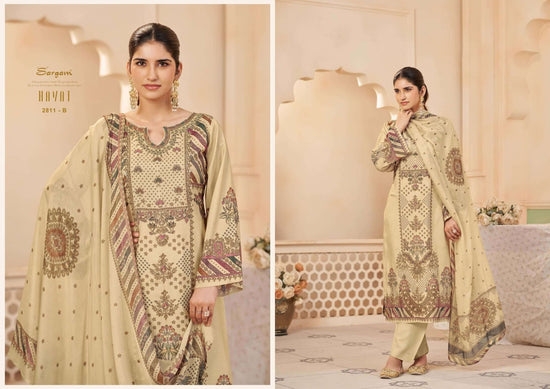 Sargam Prints Hayat Pure Muslin Dress Material - Amrah Wholesale