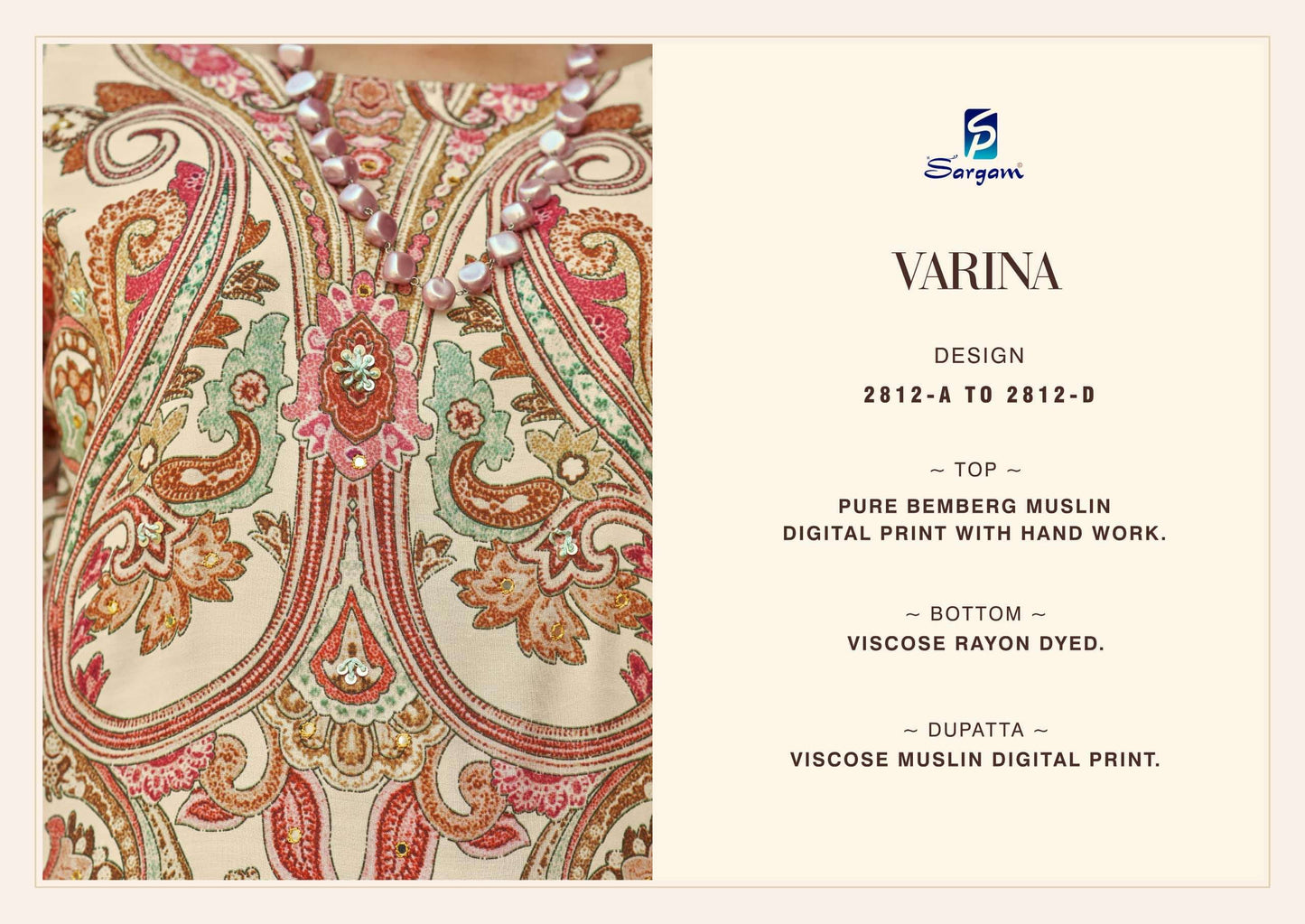 Sargam Prints Varina Pure Viscose Muslin Dress Material