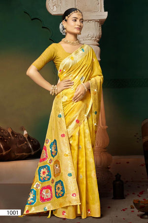 Saroj Aangan Linen Siroski Vol 5 Linen Cotton Silk Saree