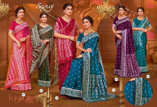 Saroj Bangla Silk Vol 2 Silk Meena Worked Sarees - Amrah Wholesale