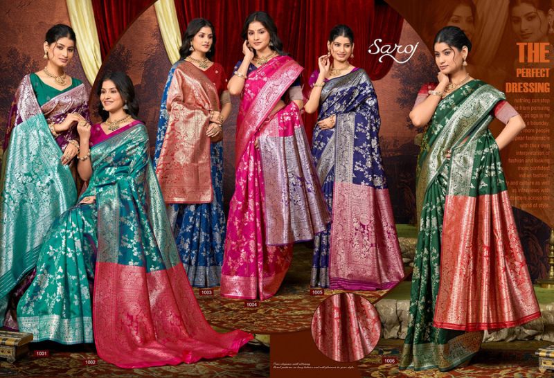 Saroj Mahalaxmi Silk Vol 2 Lichi Silk Zari Work Sarees - Amrah Wholesale