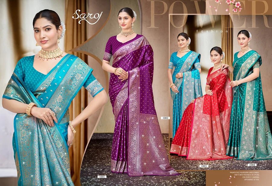 Saroj Malini Satin Saroski Vol 2 Saree Wholesale Catalogue - Amrah Wholesale