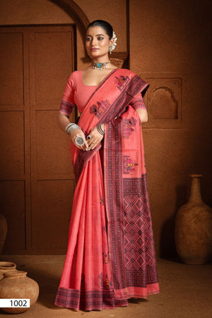 Saroj Mandakini Linene Vol 1 Linen Saree Collection - Amrah Wholesale