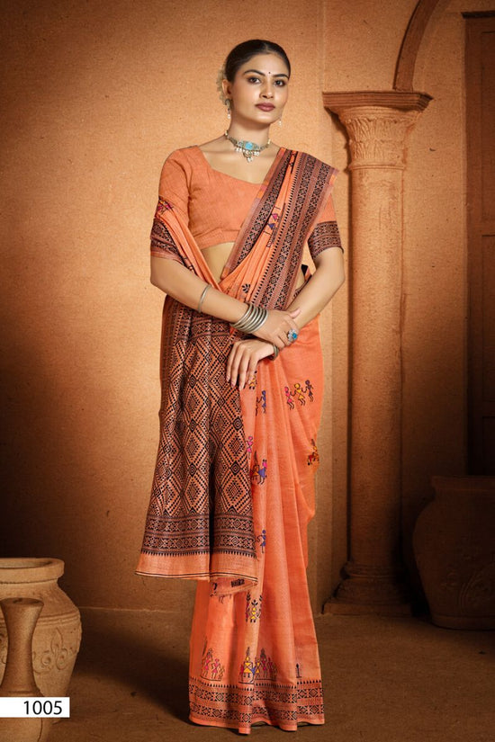 Saroj Mandakini Linene Vol 1 Linen Saree Collection - Amrah Wholesale