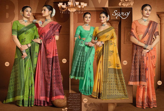 Saroj Mandakini Linene Vol 1 Linen Saree Collection - Amrah Wholesale