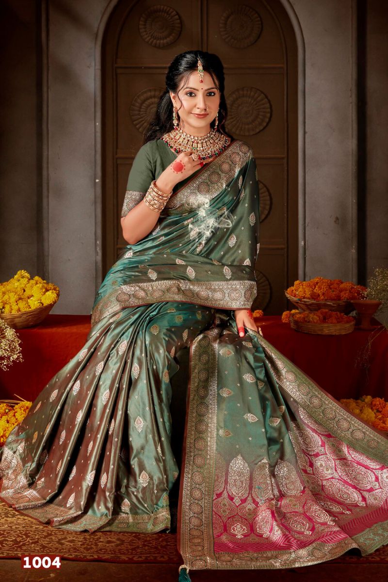 Saroj Pitambari Satiin Saroski Vol 3 Satin Silk Saree