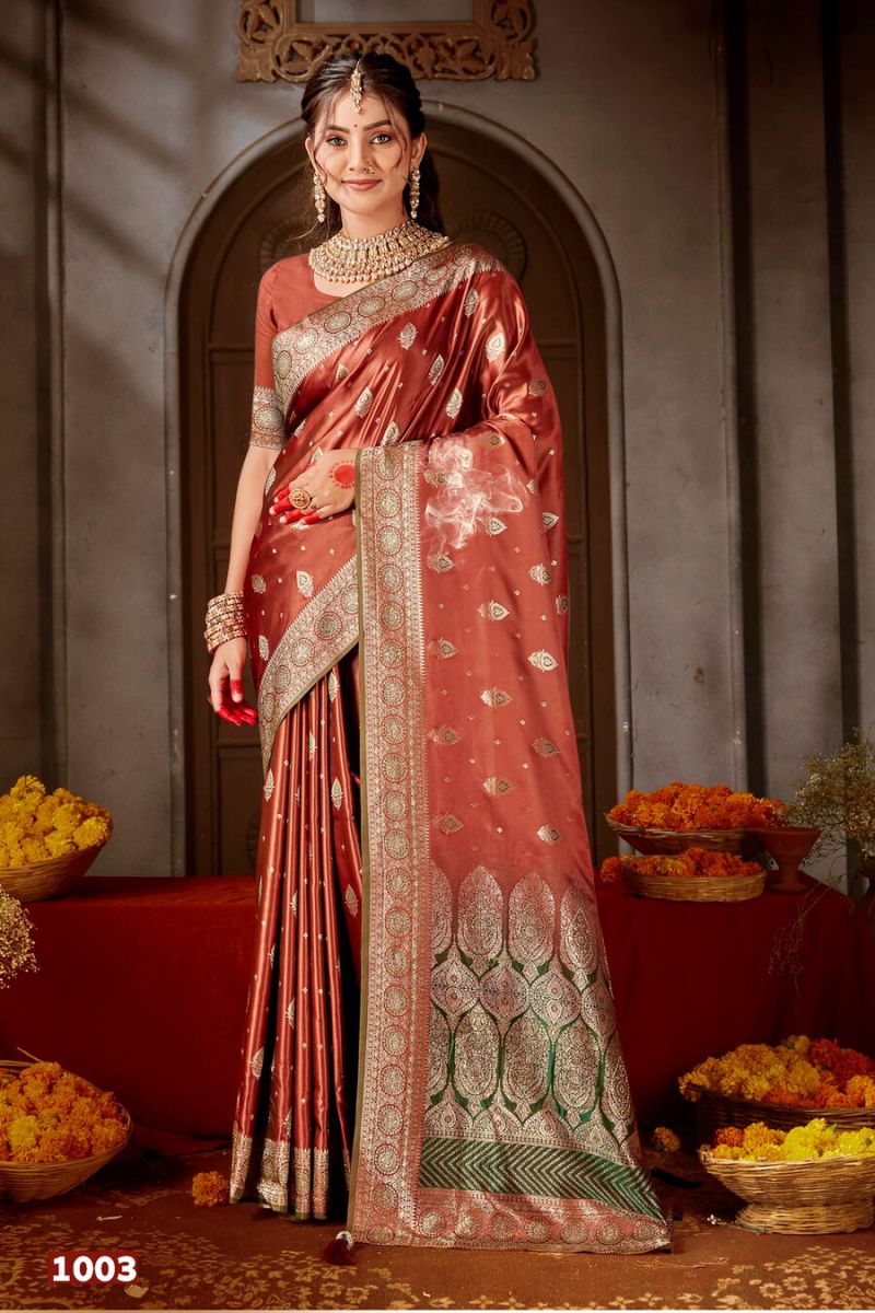 Saroj Pitambari Satiin Saroski Vol 3 Satin Silk Saree