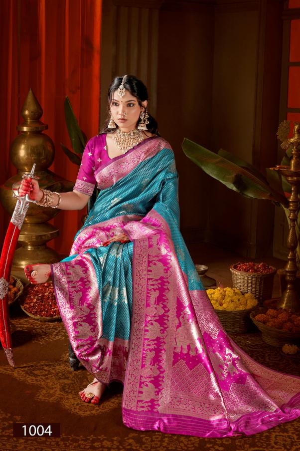 Saroj Rangvastra Silk Vol 1 Lichi Silk Saree - Amrah Wholesale