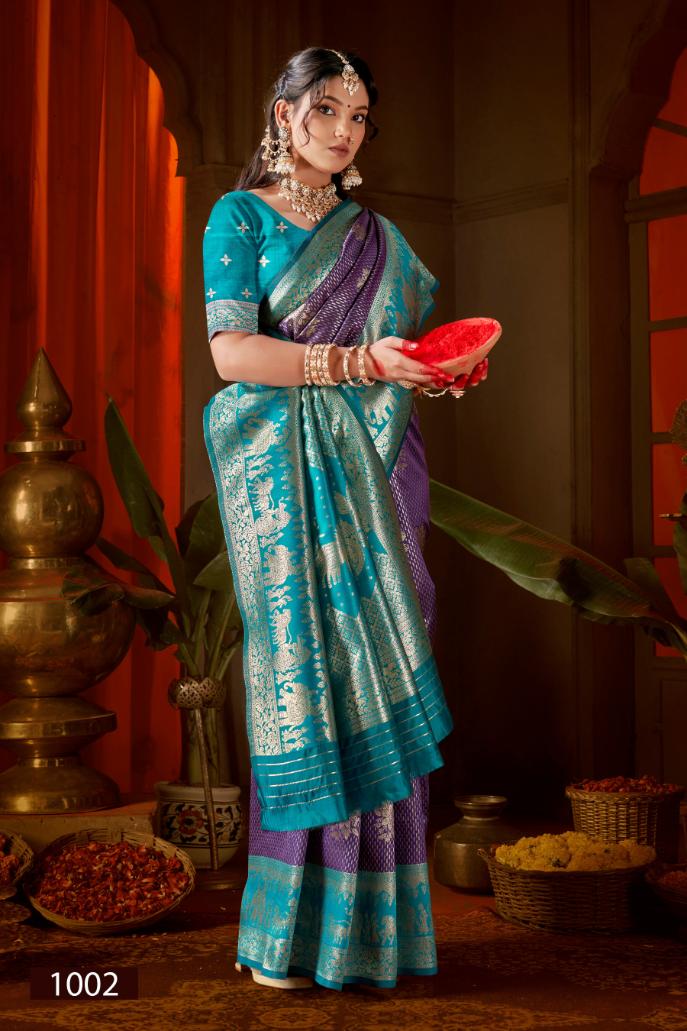 Saroj Rangvastra Silk Vol 1 Lichi Silk Saree - Amrah Wholesale