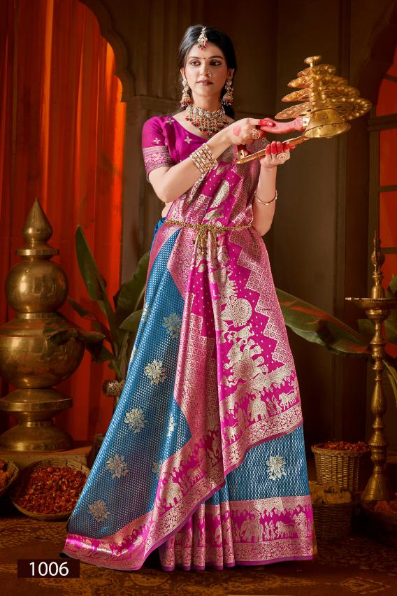 Saroj Rangvastra Silk Vol 1 Lichi Silk Saree - Amrah Wholesale