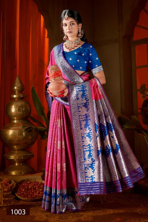 Saroj Rangvastra Silk Vol 1 Lichi Silk Saree - Amrah Wholesale