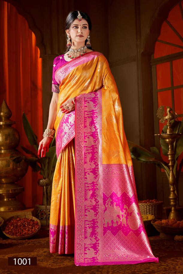 Saroj Rangvastra Silk Vol 1 Lichi Silk Saree - Amrah Wholesale