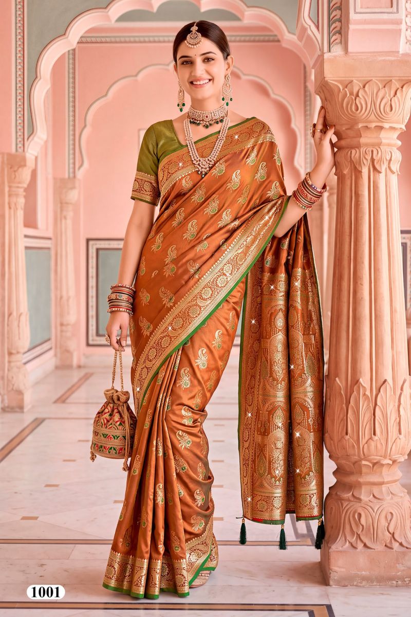 Saroj Rimzim Satin Saroski Vol 1 Satin Silk Zarkhan Work Saree