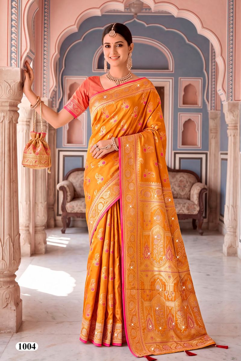 Saroj Rimzim Satin Saroski Vol 1 Satin Silk Zarkhan Work Saree
