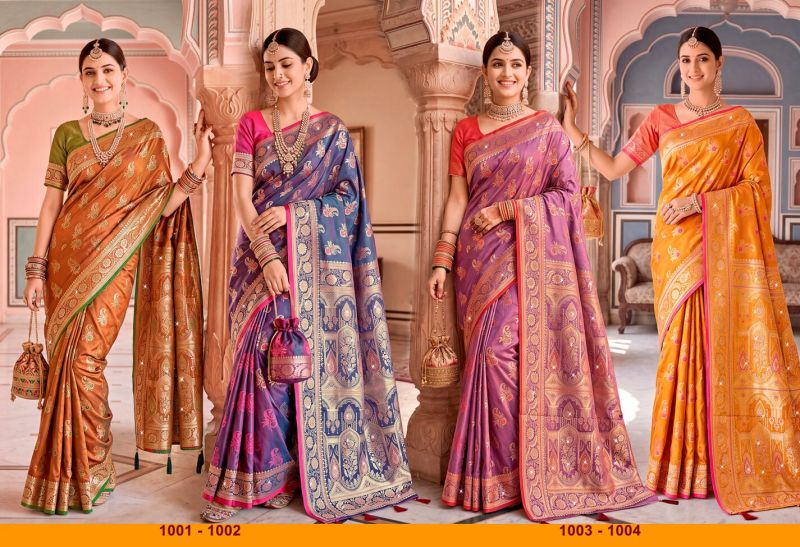 Saroj Rimzim Satin Saroski Vol 1 Satin Silk Zarkhan Work Saree