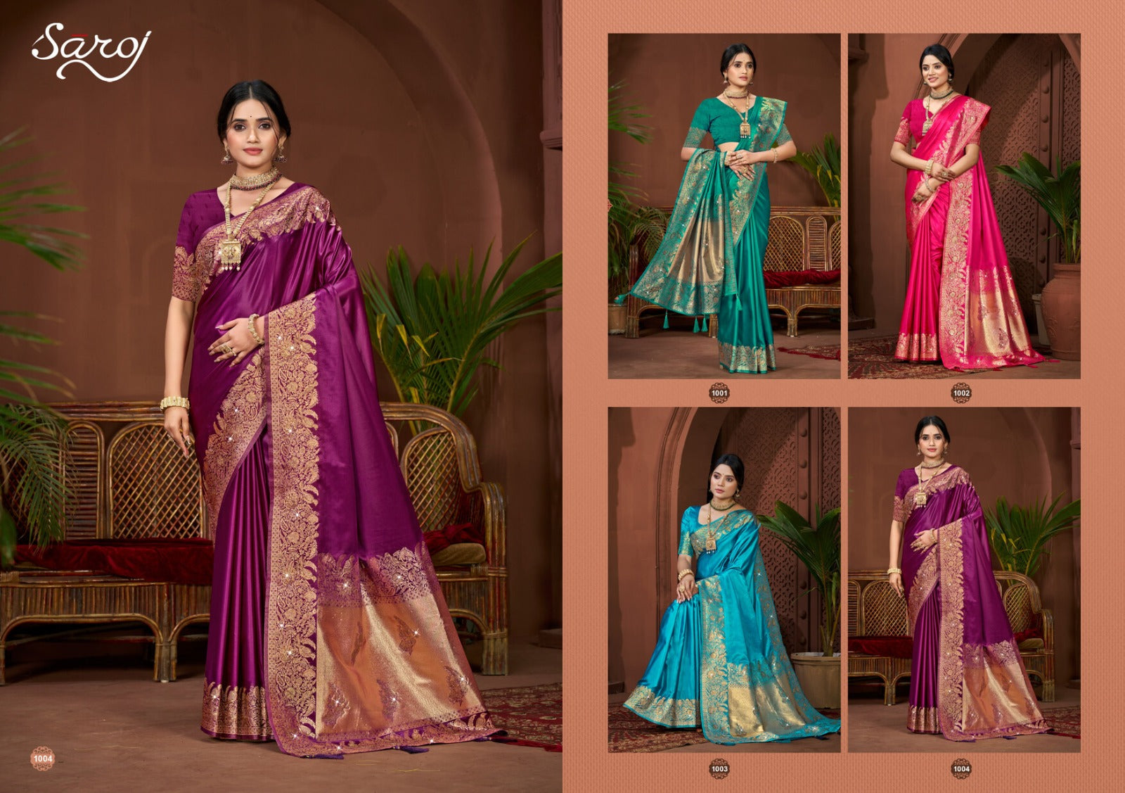 Saroj Saarina Satin Saroski Vol 1 Satin Silk Saree