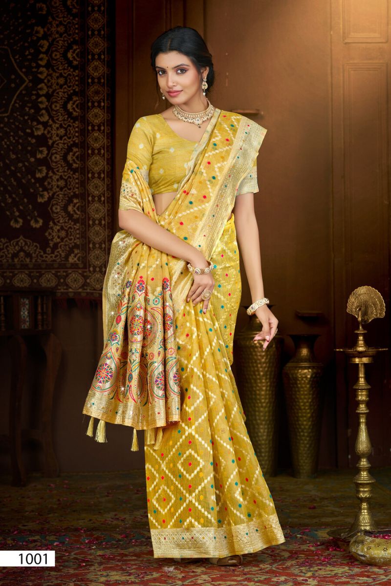 Saroj Sarees Aangan Linen Saroski Vol 4 Linen Saree