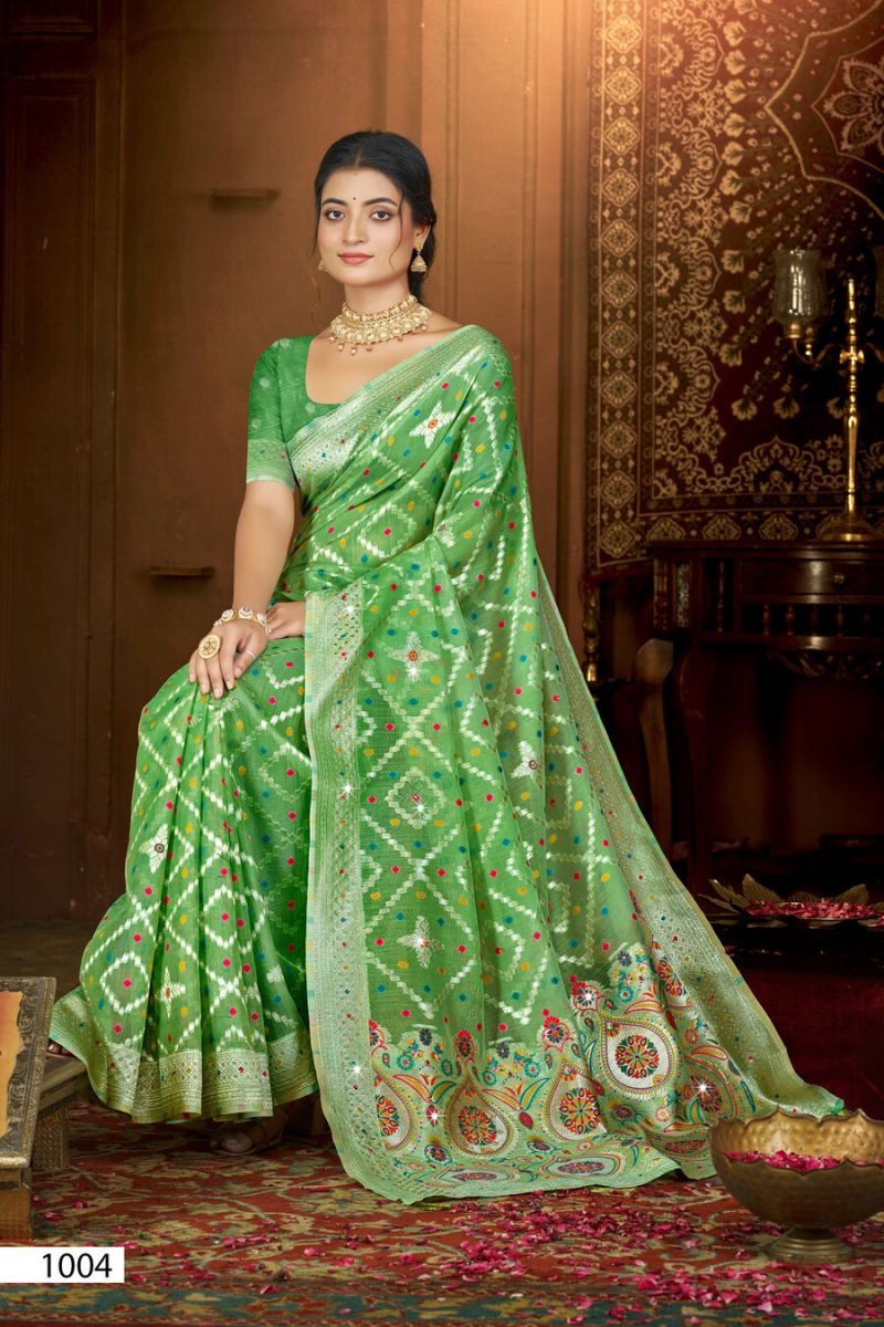 Saroj Sarees Aangan Linen Saroski Vol 4 Linen Saree