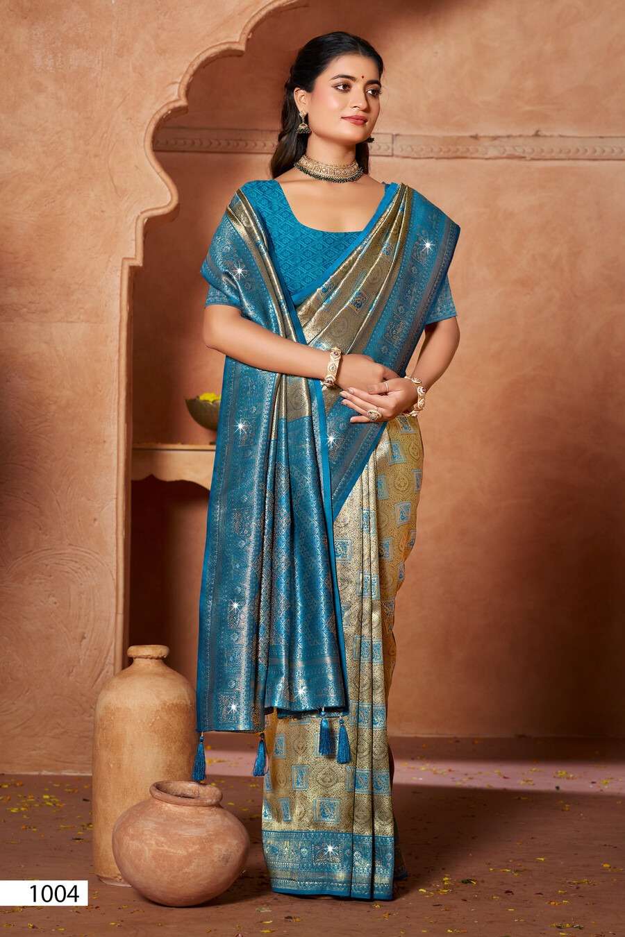 Saroj Sarees Niharika Silk Saroski Kanjivaram Silk Saree - Amrah Wholesale