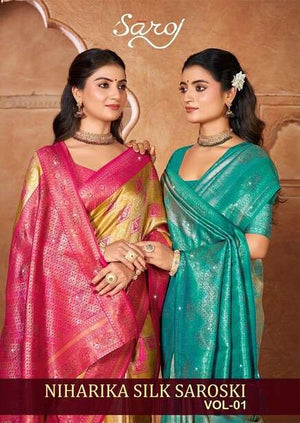 Saroj Sarees Niharika Silk Saroski Kanjivaram Silk Saree - Amrah Wholesale