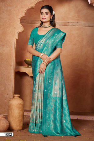 Saroj Sarees Niharika Silk Saroski Kanjivaram Silk Saree - Amrah Wholesale