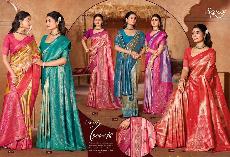 Saroj Sarees Niharika Silk Saroski Kanjivaram Silk Saree - Amrah Wholesale