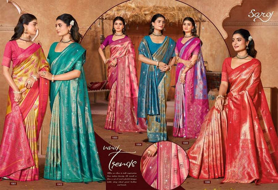 Saroj Sarees Niharika Silk Saroski Kanjivaram Silk Saree - Amrah Wholesale
