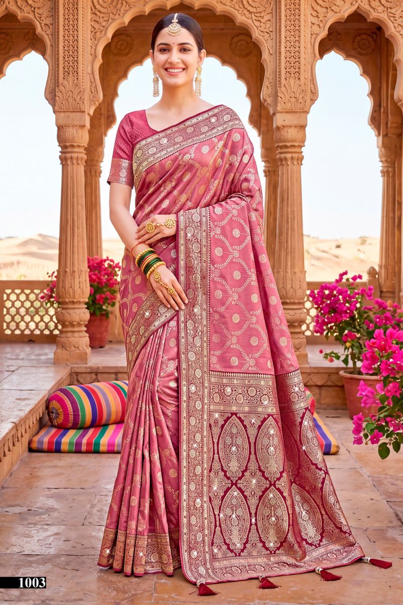 Saroj Sarees Nivedita Tissue Saroski Vol 1 Heavy Tissue Silk Jarkan Saree
