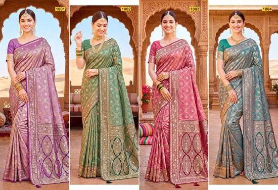 Saroj Sarees Nivedita Tissue Saroski Vol 1 Heavy Tissue Silk Jarkan Saree