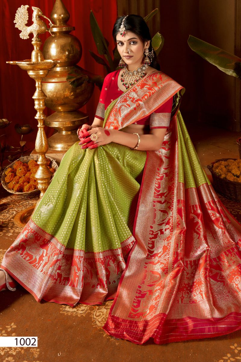 Saroj Sarees Rangvastra Silk Vol 3 Lichi Silk Saree - Amrah Wholesale