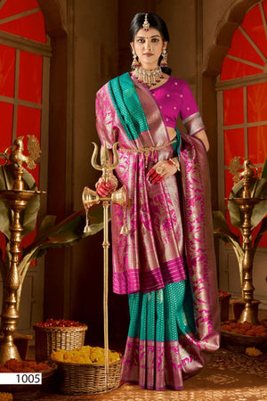 Saroj Sarees Rangvastra Silk Vol 3 Lichi Silk Saree
