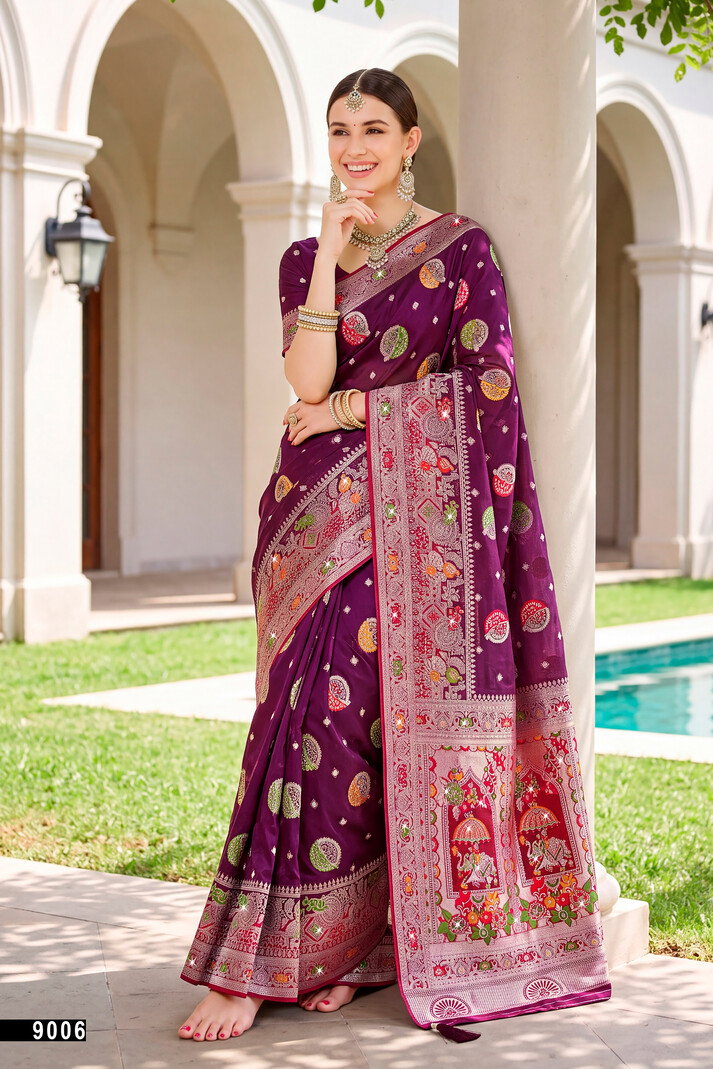 saroj sarees Saroj Albeli Fendi Saroski Vol 9 Fendi Satin Silk Saree