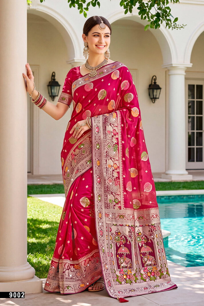 saroj sarees Saroj Albeli Fendi Saroski Vol 9 Fendi Satin Silk Saree