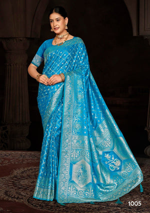Saroj Sarees Saroj Kaatha Satin Saroski Vol 4 Satin Silk Saree - Amrah Wholesale