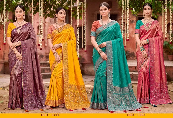 saroj sarees Saroj Sanwariya Satin Saroski Vol 1 Soft Satin Silk Saree