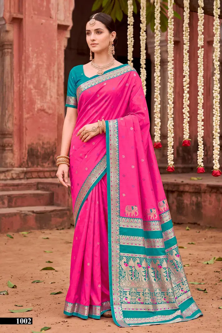 saroj sarees Saroj Usha Silk Vol 1 Soft Silk Zari Weaving Saree