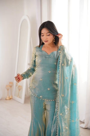 Amrah Wholesale Satzia 01 Fandy Silk Kurti Pant Dupatta Set - Amrah Wholesale