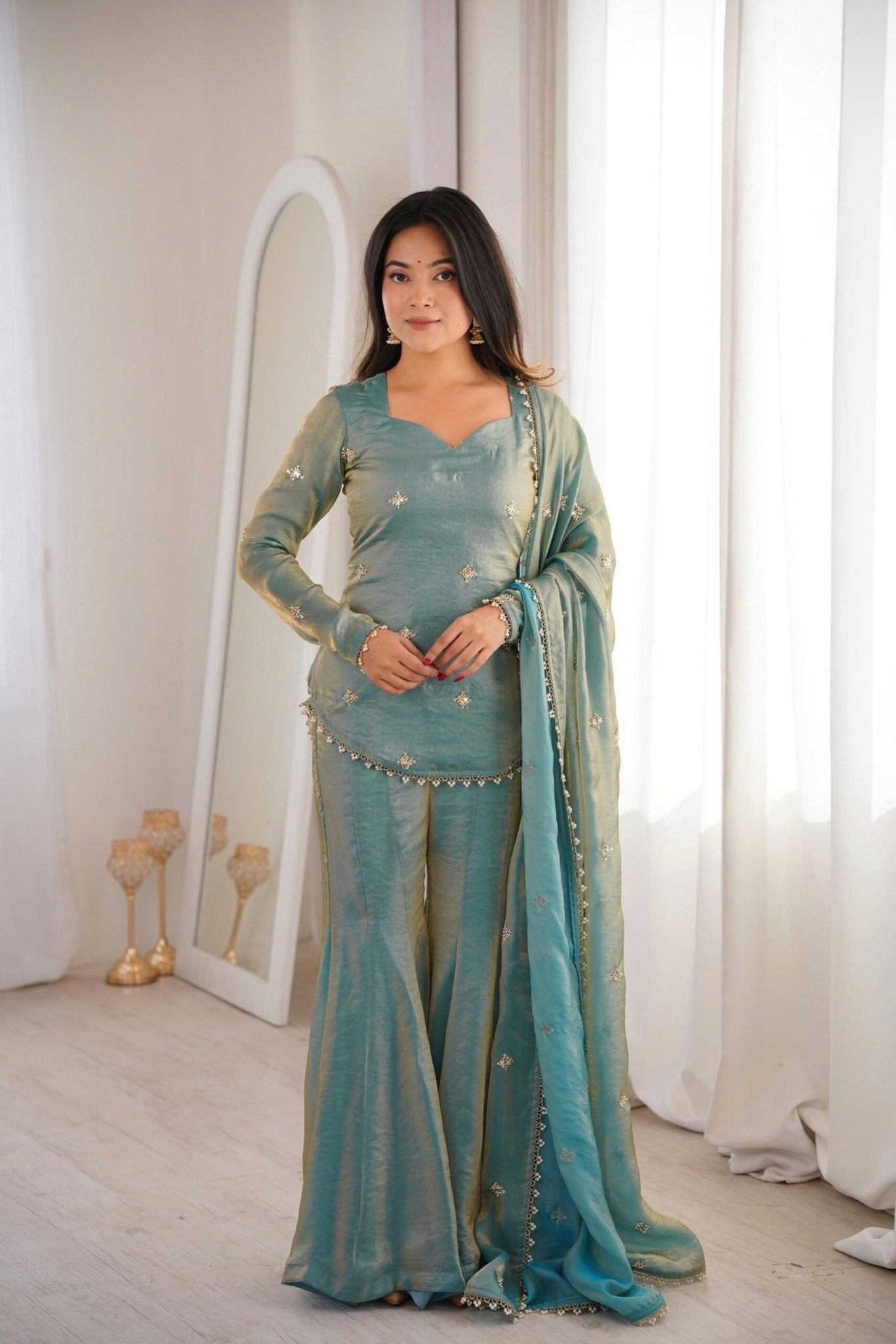 Amrah Wholesale Satzia 01 Fandy Silk Kurti Pant Dupatta Set - Amrah Wholesale