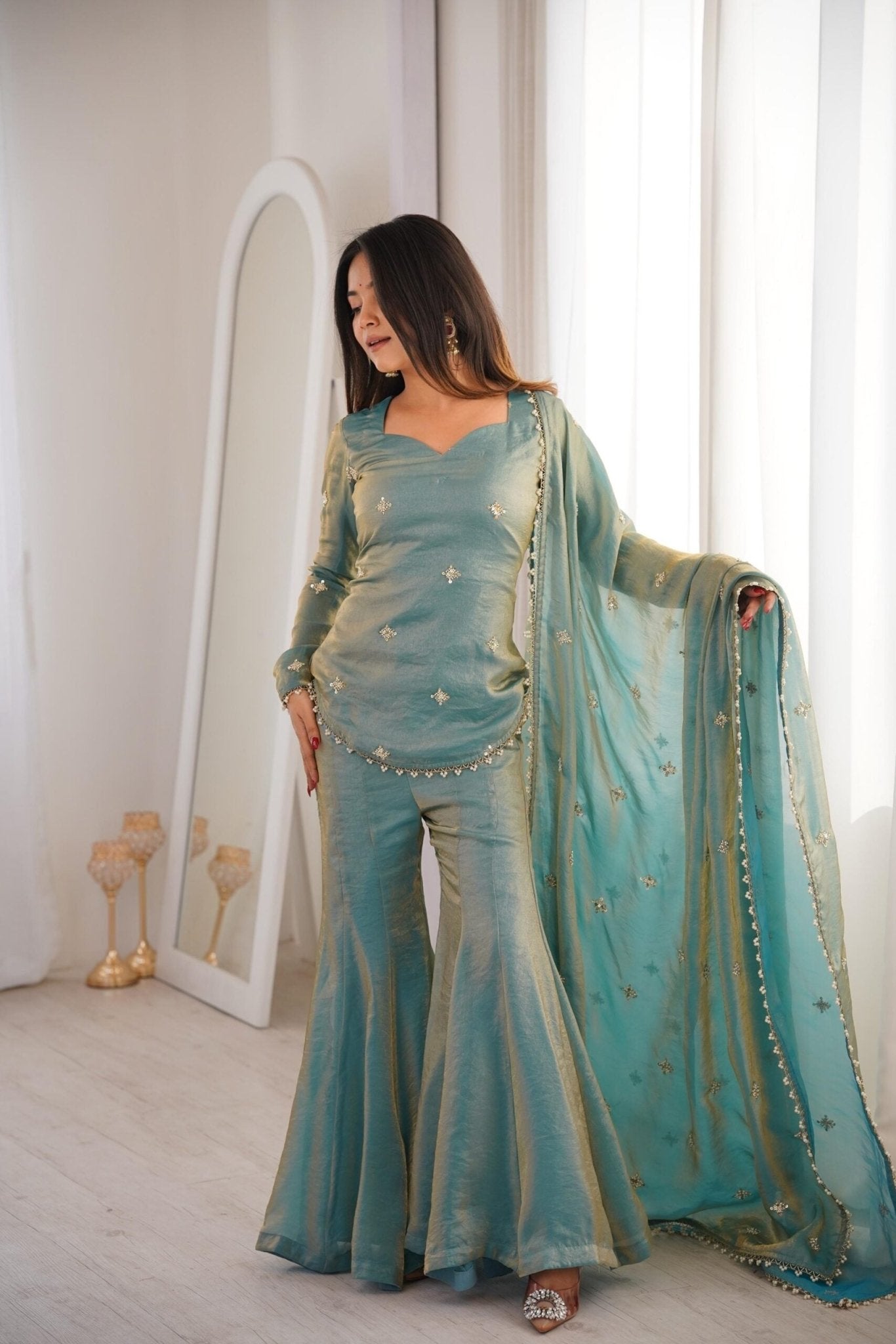 Amrah Wholesale Satzia 01 Fandy Silk Kurti Pant Dupatta Set - Amrah Wholesale