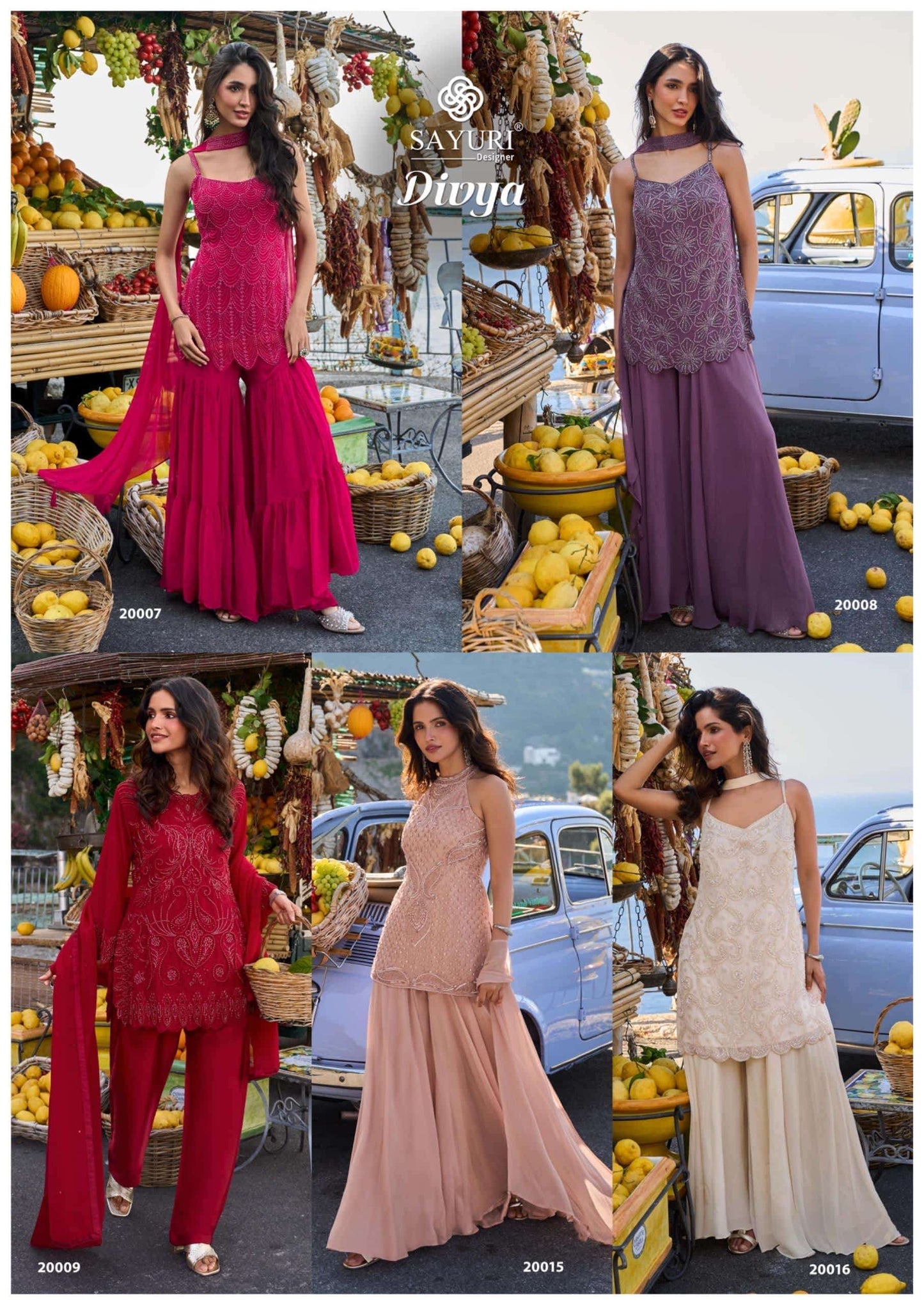 SAYURI DIVYA Georgette Embroidered Sharara Pakistani Suit Set