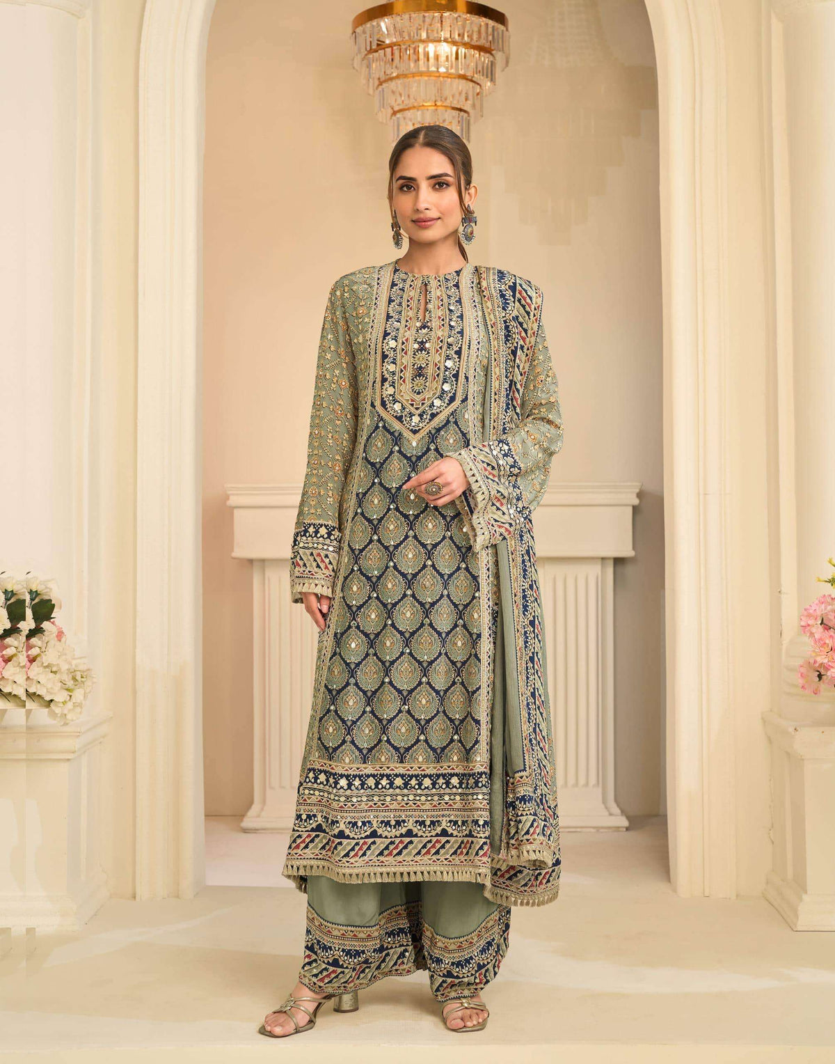 Sayuri Ehsaas Crepe Silk Embroidered Ready To Wear Salwar Suit Set