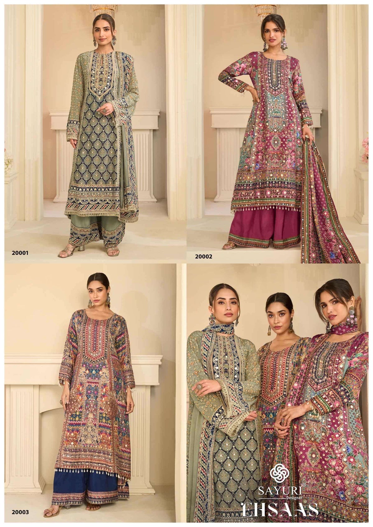 Sayuri Ehsaas Crepe Silk Embroidered Ready To Wear Salwar Suit Set