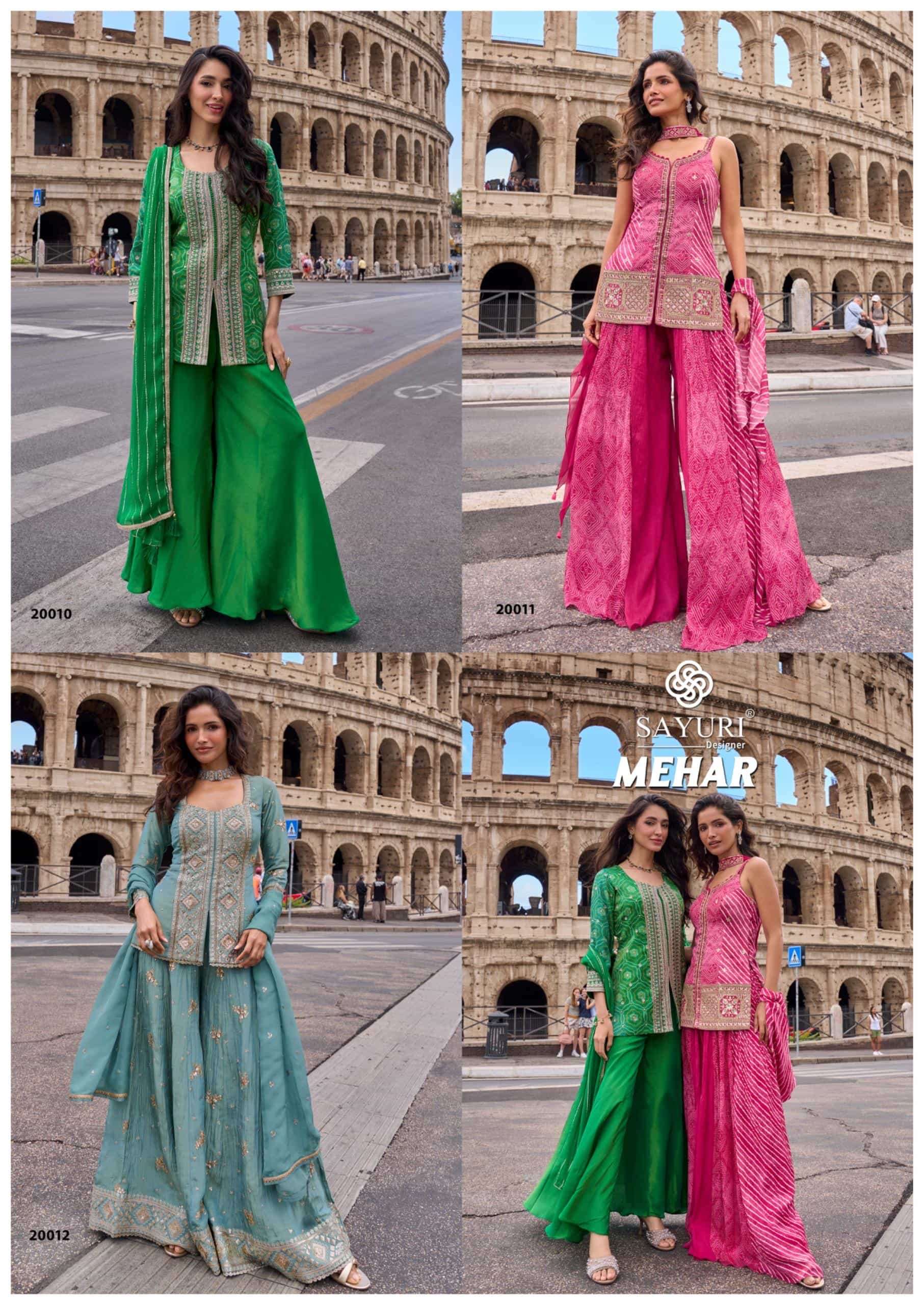 Sayuri Mehar 20010 to 20012 Series Simmer Silk Embroidery Stitched Salwar Suit Set