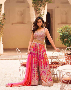 Sayuri Muskaan Chinon Silk Embroidered Readymade Palazzo Suit